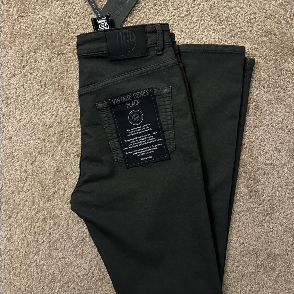 Vintage Gene’s Black Slim Fit Jeans - Black/Dark Gray Men’s 30x32